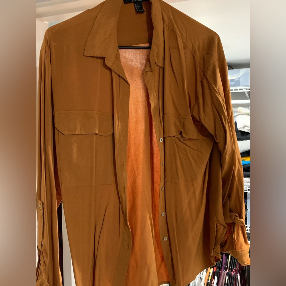 Brown button down